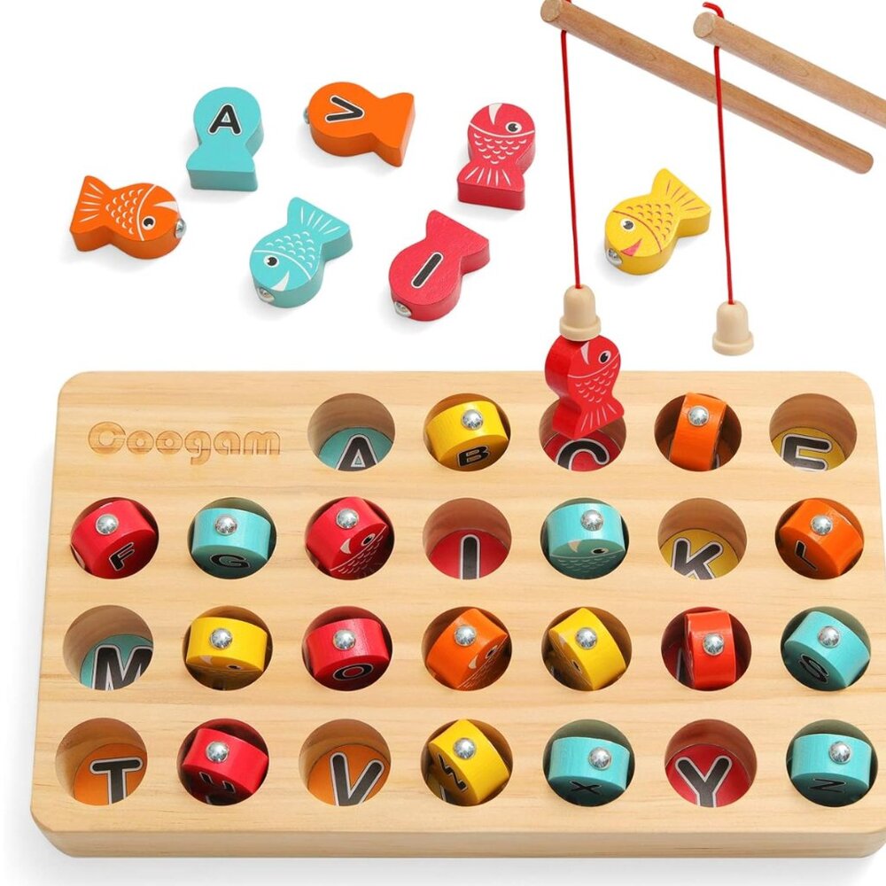 Coogam Wooden Magnetic Fishing Game